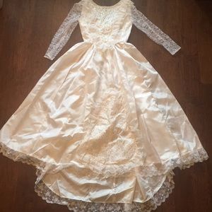 Handmade Satin beaded wedding dress